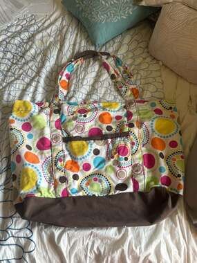 Thirty-One Gifts Multi-Color Polka Dot Canvas Tote Bag